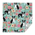 thumbnail image 1 of Green Boston Terrier and Flower Square Tablecloth,Waterproof Square Table Cover,Wipeable Spillproof Washable Table Cover for Home Kitchen Party Decor 60"x60"(152x152cm), 1 of 1