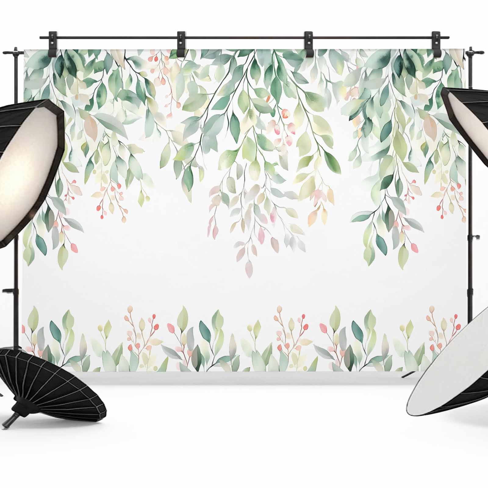 Botanical Backdrop Green Botanical Backdrop for Photography,Fabric Photo Background ...