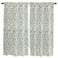 thumbnail image 1 of Green Botanical Christmas Kitchen Curtain 2 Panels Curtains 72 Inch Length, Watercolor Xmas Berry Red Curtains Rod Pocket Curtains Window Drapes Treatment Window Cafe Curtains, 1 of 5