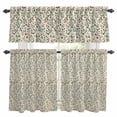 thumbnail image 1 of Green Botanical Christmas Kitchen Curtains Sets for Windows 36 Inch Length, Rustic Xmas Berry Red Rod Pocket Window Treatments Tier Curtains and Valances Set for Bedroom/Bathroom, 1 of 8