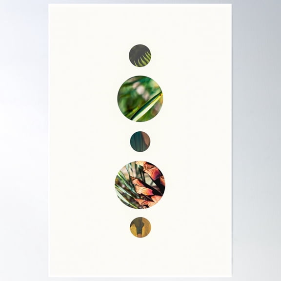 Green Botanical Collage Poster Wall Art, Modern Wall Decor For Living Room Bedroom, 8x12 UNFRAMED