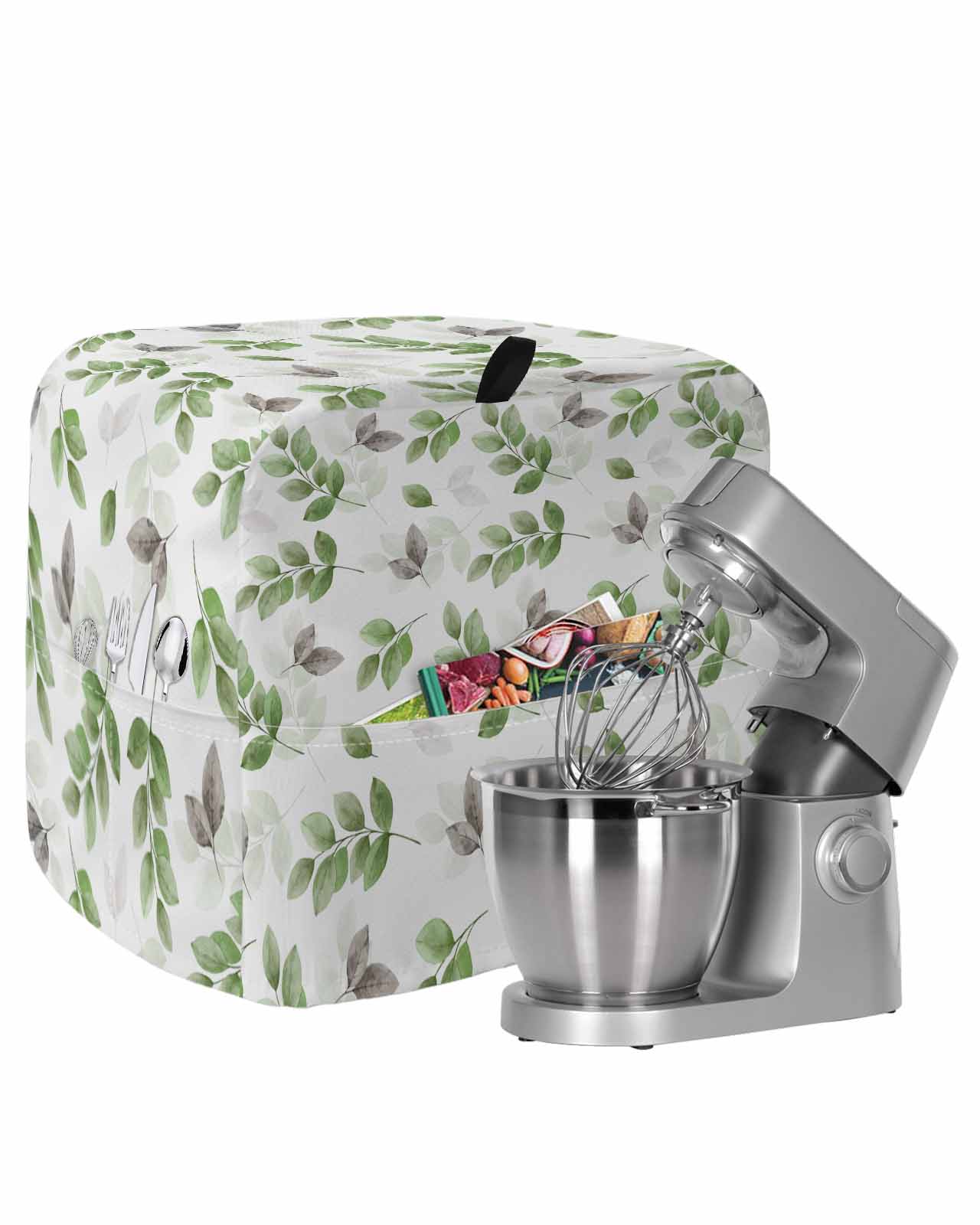 Fall Mixer Green Botanical Fall Stand Mixer Dust Cover with Storage Pocket ...