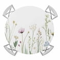 thumbnail image 1 of Green Botanical Floral Round Tablecloth for 45-54 Inch Tables, Fitted Table Cover with Elastic Edge, Spring Summer Rustic Waterproof Outdoor Table Cloth Protector for Patio Garden Dinner Picnic, 1 of 9