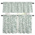 thumbnail image 1 of Green Botanical Kitchen Curtains Sets for Windows 24 Inch Length, Vintage Watercolor Spring Floral Rod Pocket Window Treatments Tier Curtains and Valances Set for Bedroom/Bathroom, 1 of 8
