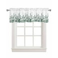 thumbnail image 1 of Green Botanical Kitchen Valances for Windows Farmhouse Linen Window Valance Curtain for Living Room Window Treatment Dragonfly Flower Leaf Retro Ink Style Valance Rod Pocket Topper, 42 x 18 Inch, 1 of 6