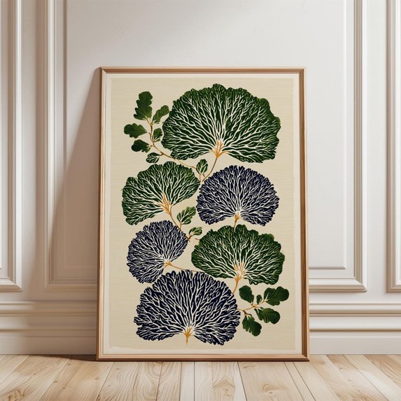 Green Botanical Leaf Branch Poster Unframed Paper Print
