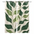 thumbnail image 1 of Green Botanical Leaves Kitchen Curtains Farmhouse Rustic Tropical Cafe Short Curtains for Bathroom Blackout Window Curtain Grommet Small Window Treatment Tier Drapes for Bedroom Living Room 42"x45"x2, 1 of 9