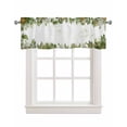 thumbnail image 1 of Green Botanical Linen Curtain Valance for Bedroom/Bathroom/Kitchen/Office/Living/Dining Room Window,Watercolor Summer Botanical Rod Pocket Topper Decorative Cafe Drapes Panel 60"x18", 1 of 6