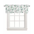 thumbnail image 1 of Green Botanical Linen Curtain Valance for Bedroom/Bathroom/Kitchen/Office/Living/Dining Room Window,White Spring Floral Summer Birds Rod Pocket Topper Decorative Cafe Drapes Panel 54"x18", 1 of 6