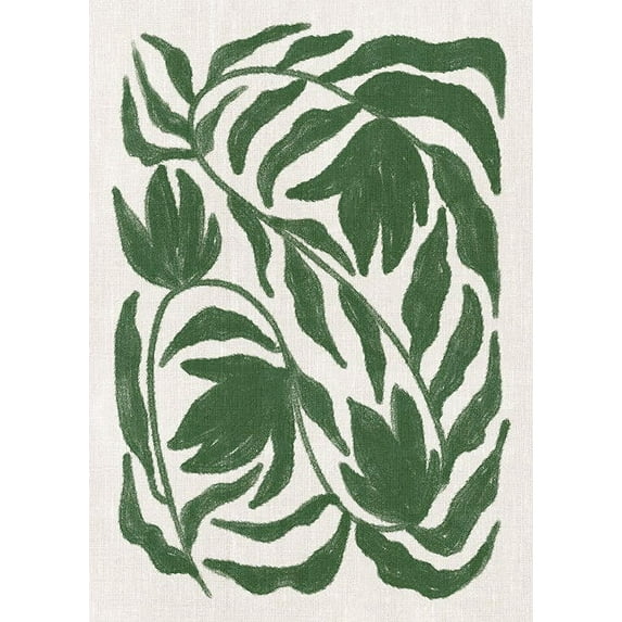Green Botanical On Linen Print Wall Art, Modern Wall Decor For Living Room Bedroom, 12x18 UNFRAMED