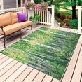thumbnail image 1 of Green Botanical Outdoor Rug for Patio/Deck/Porch, Non-Slip Large Area Rug 6 x 9 Ft, Contemporary Abstract Art Indoor Outdoor Rugs Washable Area Rugs, Reversible Camping Rug Carpet Runner, 1 of 8