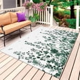 thumbnail image 1 of Green Botanical Outdoor Rug for Patio/Deck/Porch, Non-Slip Large Area Rug 6 x 9 Ft, Dragonfly Flower Leaf Retro Ink Style Indoor Outdoor Rugs Washable Area Rugs, Reversible Camping Rug Carpet Runner, 1 of 8