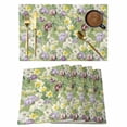 thumbnail image 1 of Green Botanical Placemats Set of 6, Spring Floral Summer Botanical Rustic Placemats for Dining Table, Place Mats for Kitchen Tabletop, Waterproof Wipeable Dining Table Mats Set, 1 of 9