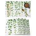 thumbnail image 1 of Green Botanical Placemats Set of 8 Watercolor Spring Nature Leaves Vines Place Mats Indoor Wipeable Table Mats Washable Cloth Dining Table Placemats for Kitchen Holiday Party Home Decor 13x19 Inch, 1 of 9