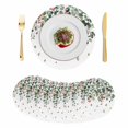 thumbnail image 1 of Green Botanical Round 15 Inch Placemats Set of 8, Watercolor Spring Eucalyptus Leaves Red HeatResistant Non Slip Place Mats for Dining Table, Wipeable Braided Kitchen Table Mats for Housewarming, 1 of 9