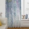 thumbnail image 1 of Green Botanical Semi Sheer Curtains Drapes for Living Room,Bedroom,French Doors Window 54 Inches Long,Watercolor Spring Floral Oil Painting Elegant Rod Pocket Chiffon Curtain Drapery Voile Panel, 1 of 6