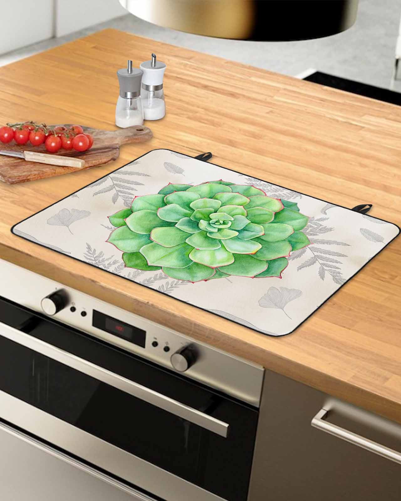 Green Botanical Stove Top Covers for Electric Stove, Heat Insulation