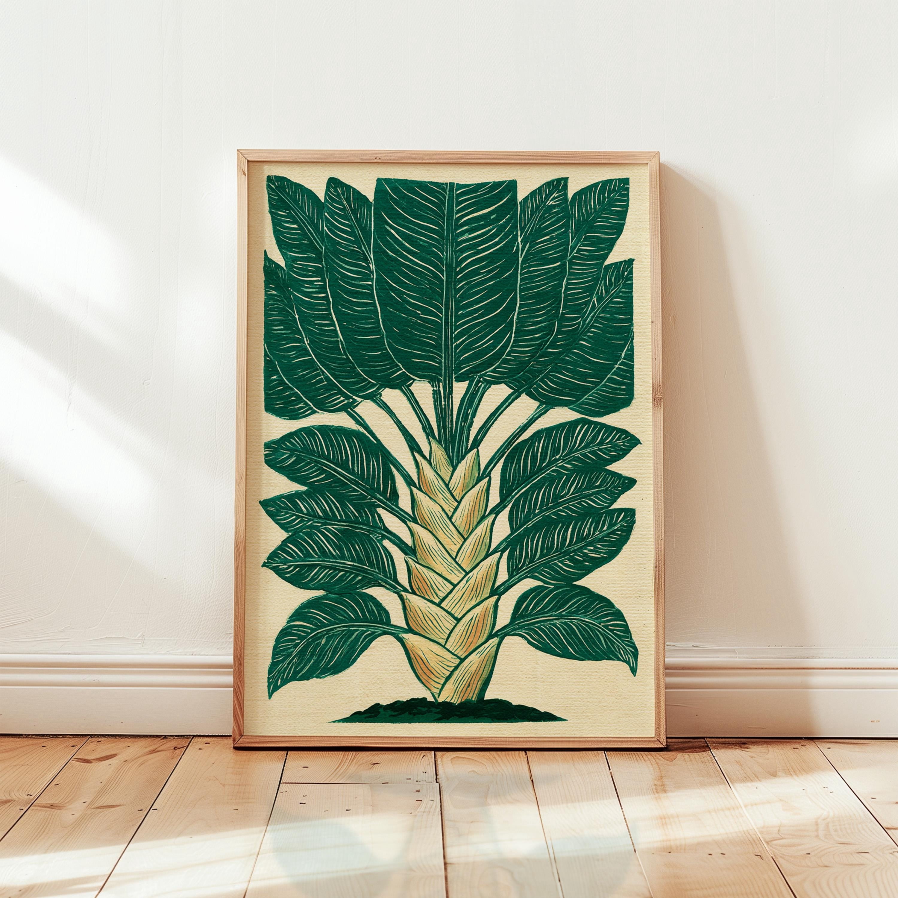 Green Botanical Wall Art Tropical Leaf Poster Plant Print Home Decor ...