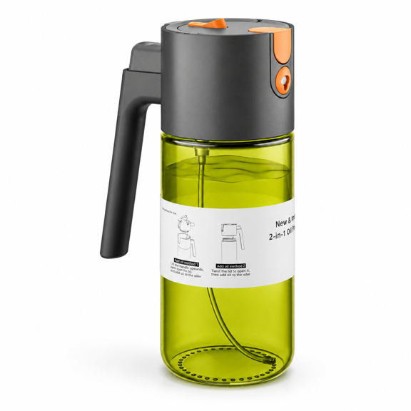 Green Bottle-Black Gap 17oz Olive Oil Sprayer & Dispenser Bottle for Cooking