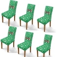 thumbnail image 1 of Green Bow Candy Cane Christmas Chair Covers Set of 6 Removable Washable Stretchable Kitchen Chair Covers for Dining Room Parsons Chairs Slipcover for Xmas Restaurant Farmhouse Hotel Home, 1 of 7