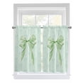 thumbnail image 1 of Green Bow Living Room Curtains 2 Panel, Cute Bowknot Minimalist Solid Color Cafe Window Treatment, Farmhouse Bedroom Bathroom Kitchen Curtains Drapes 104"x45", 1 of 6