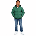 thumbnail image 1 of Green Boys Padded Puffer Jacket Size 3-4 Years, Kids Hooded Full Zip Winter Warm Coat with Side Pockets for Casual Outerwear Clothes, 1 of 5