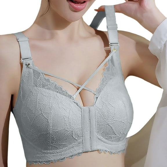 Green Bra Front Closure Bras For Full Coverage Plus Size Wireless Comfort Support Underwire Back Design Nylon,Spandex
