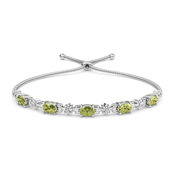 Shop LC Charm Bolo Peridot Bracelet for Women in Stainless Steel