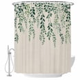 thumbnail image 1 of Green Branch Fabric Shower Curtain Spring Leaves Washable Shower Curtains for Bathroom, Waterproof Bath Curtain with Hooks Home Decor 72x72in, 1 of 8