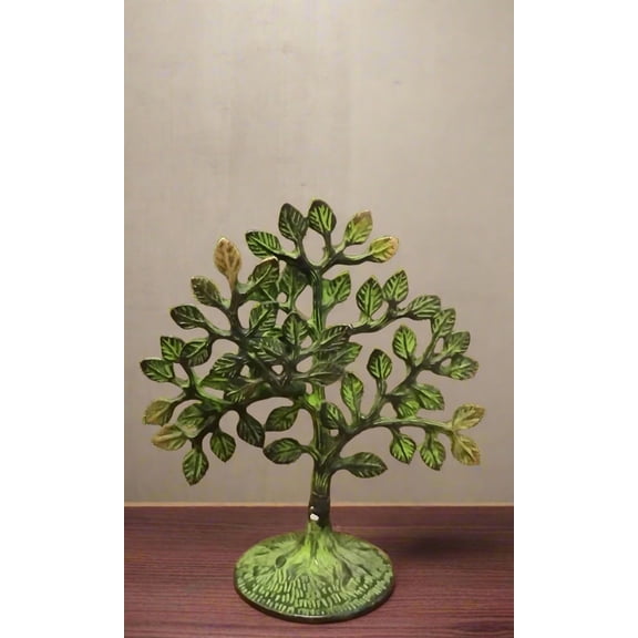 Green Brass Kalpavriksha Wish-Fulfilling Tree for Prosperity & Dcor