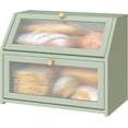 thumbnail image 1 of Green Bread Box for Kitchen Counter, Large Bamboo Wood Double Layer Bread Box, Wooden Bread Storage Capacity, 1 of 14