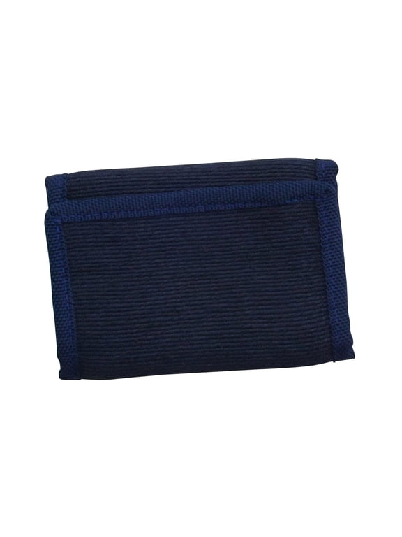 Navy-Blue RFID-shielded Natural Abaca-Fiber Trifold Wallet