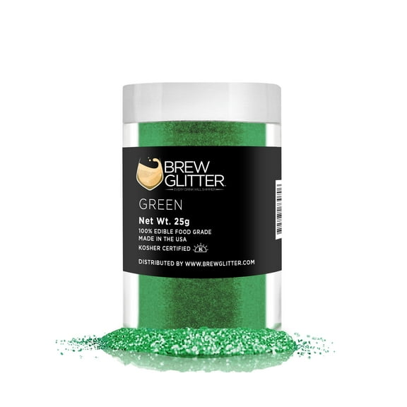 Brew Glitter - Green Edible Drink Glitter - Bold Sparkle, Beverage-Safe, 25g