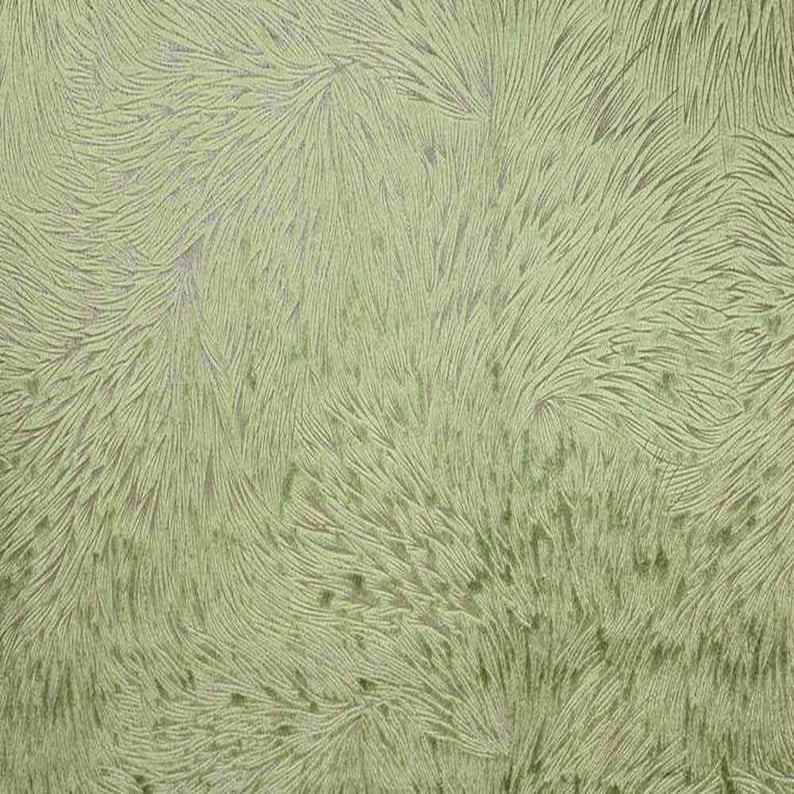 Green Brocade Huntsville Velvet Fabric Cut by The Yard, 72 Inch. in