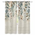 thumbnail image 1 of Green Brown Botanical Blackout Curtains | Light Blocking Print Window Curtains, Farmhouse Eucalyptus Leaves Rustic Thermal Insulated Window Drapes for Living Room Kitchen (2 Panels, 84"W x 45"L), 1 of 7