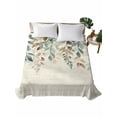 thumbnail image 1 of Green Brown Botanical Flat Sheet Only Twin Size, Soft Breathable Bed Top Sheets for Mattress, Farmhouse Eucalyptus Leaves Rustic Luxury Bedding Flat Sheets for Home Hotel Bedroom Bed Protection, 1 of 9
