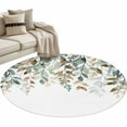 thumbnail image 1 of Green Brown Botanical Round Area Rug 4ft, Farmhouse Eucalyptus Leaves Washable Non-Slip Circle Rugs for Bedroom Living Room Kitchen, Soft Non Shedding Circle Carpet for Dining Room Dorm, 1 of 9