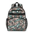 thumbnail image 1 of Green Brown Camo Irregular Shapes Pattern Backpack for School,Cute School Bag,Schoolbag with Adjustable Shoulder Straps & Padded Back,15.25"x11.5"x5.25", 1 of 5
