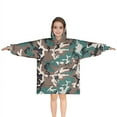 thumbnail image 1 of Green Brown Camo Irregular Shapes Pattern Blanket Hoodies for Kids 6-13YR Oversize Wearable Blanket Hoodies for Boys Girls Teens, 1 of 7