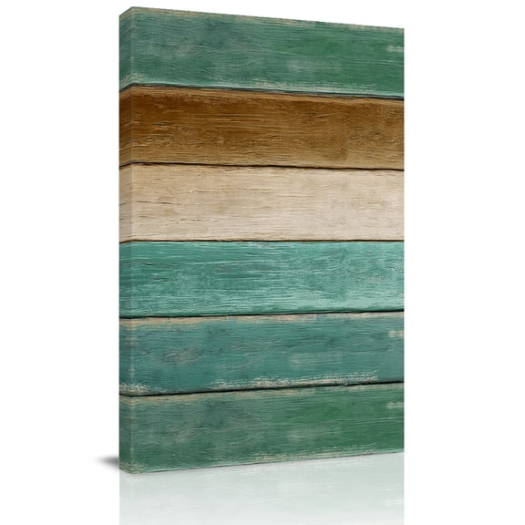 Green Brown Canvas Wall Art for Living Room, Vintage Wood Grain Gradient Farmhouse Poster Print Painting for Bedroom Office Home Decoration Wall Pictures Prepare To Hang 22"x28"