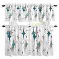thumbnail image 1 of Green Brown Diamond Kitchen Curtains Sets for Windows 36 Inch Length, Modern Geometric Middle Century Rod Pocket Window Treatments Tier Curtains and Valances Set for Bedroom/Bathroom, 1 of 8