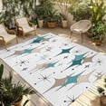 thumbnail image 1 of Green Brown Diamond Outdoor Rug 5x7 Ft - Reversible Patio Rug Outdoor Camping Rugs, Modern Geometric Middle Century Washable Indoor Outdoor Area Rugs, Non-Slip Outdoor Carpet Runner for Deck/Porch, 1 of 8