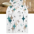 thumbnail image 1 of Green Brown Diamond Table Runner 72 Inches Long Farmhouse Dress Scarves, Modern Geometric Middle Century Dining Tablerunner for Coffee Table/Kitchen Island/Party Décor, 13" x 72", 1 of 8