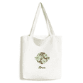 thumbnail image 1 of Green Brown Flower Paint Tote Canvas Bag Shopping Satchel Casual Handbag, 1 of 3