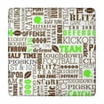 thumbnail image 1 of Green Brown Football Words Pattern Square Fitted Tablecloth with Elastic Edge,Square Table Cover,Washable Elastic Table Cover for Home Kitchen Party Decor 34"x34", 1 of 6