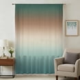 thumbnail image 1 of Green Brown Ombre Sheer Curtains 63 Inches Long, Modern Gradient Abstract Art Light Filering Curtains, Breathable Simi Curtain Privacy Drapes for Living Room Bedroom Lightweight Window Treatment, 1 of 7