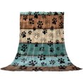 thumbnail image 1 of Green Brown Paw Print Throw Blanket for Couch,Lightweight Flannel Fleece Blanket,Vintage Farmhouse Country Wooden Grain Microfiber Plush All Season Decorative Blankets for Sofa Bed Office 40"x60", 1 of 9