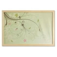 thumbnail image 1 of Green and Brown Wall Art with Frame, Floral Arrangement with Swirls Lines Petal Buds Abstract Bouquet, Printed Fabric Poster for Bathroom Living Room, 35" x 23", Pale Green Brown Pink, by Ambesonne, 1 of 2