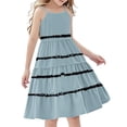 thumbnail image 1 of Green Brunch Sundress for Girls Summer Fall Sleeveless Spaghetti Strap Midi Bohemian Overall Tie Dye Camisole Tank Striped Tiered Dresses Sundress One Piece Girl 2026 7 Years, 1 of 7