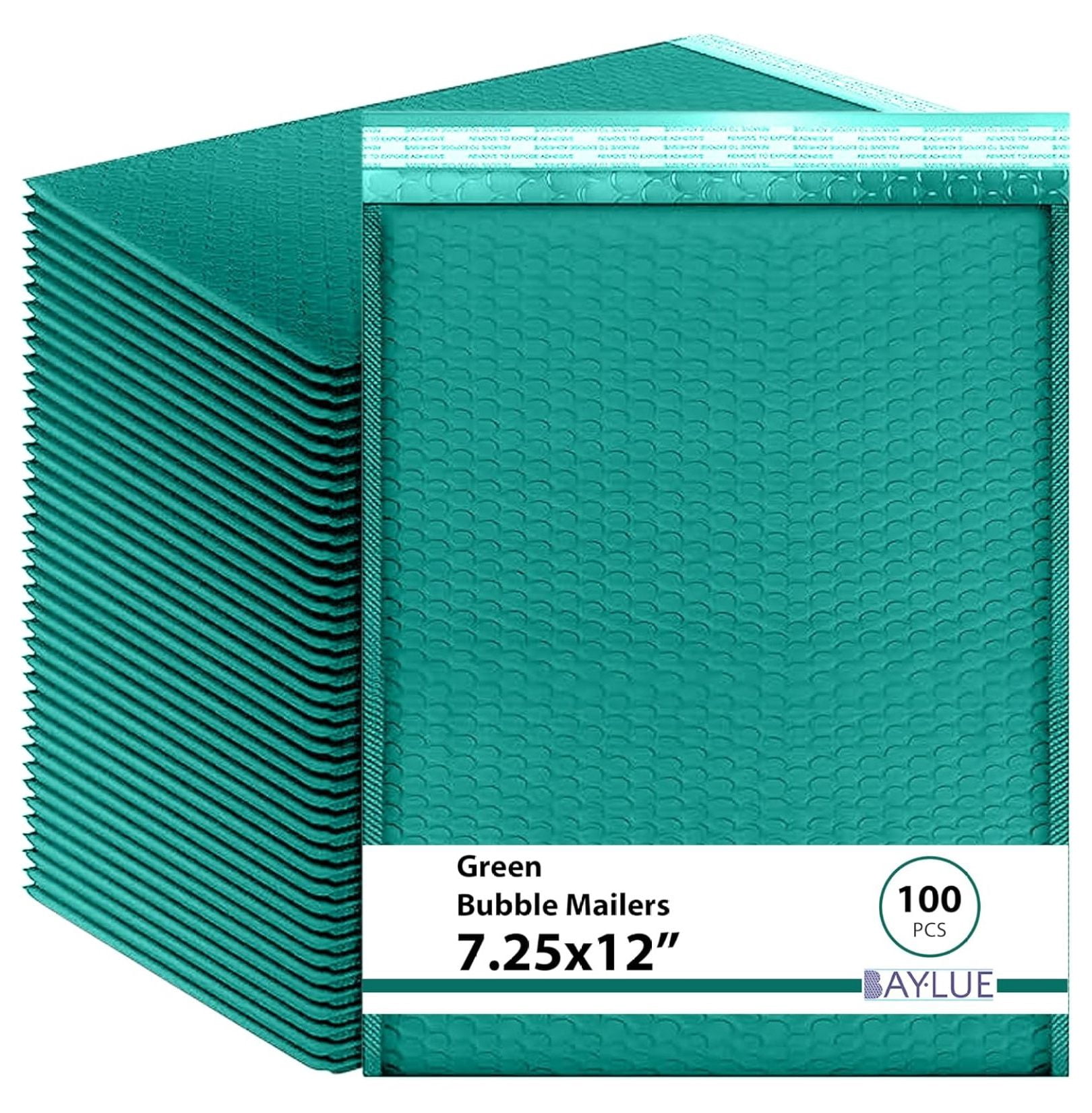 Green Bubble Mailers 7.25x12 Self Adhesive Padded Envelopes 100 Pack ...